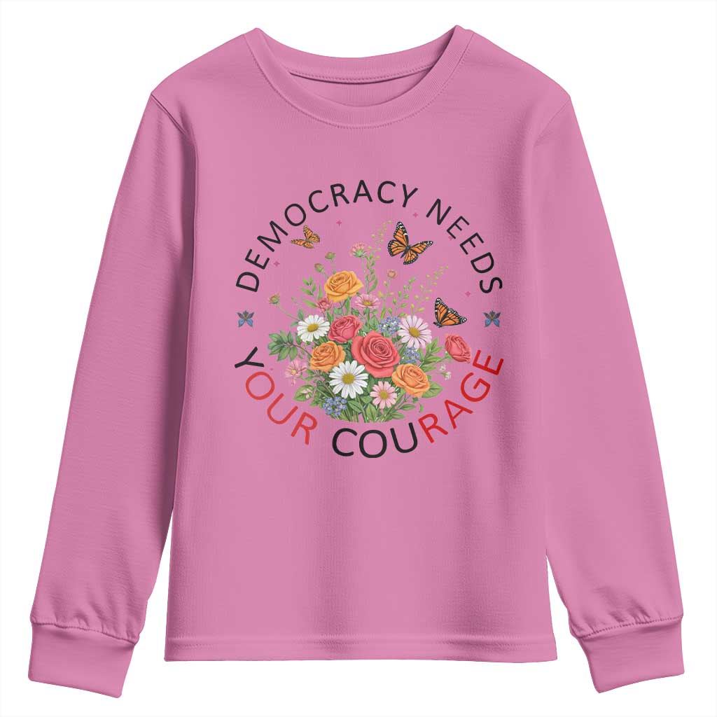 Pro Democracy Youth Sweatshirt Human Rights Our Rage Protest Floral FDT TS10 Azalea Print Your Wear