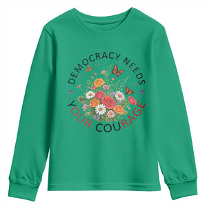 Pro Democracy Youth Sweatshirt Human Rights Our Rage Protest Floral FDT TS10 Irish Green Print Your Wear