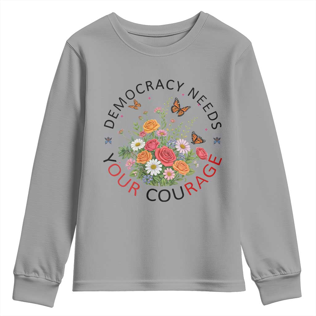Pro Democracy Youth Sweatshirt Human Rights Our Rage Protest Floral FDT TS10 Sport Gray Print Your Wear