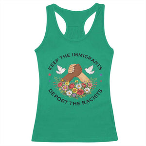 Keep The Immigrants Deport The Racist Racerback Tank Top Floral FDT TS10 Irish Green Print Your Wear
