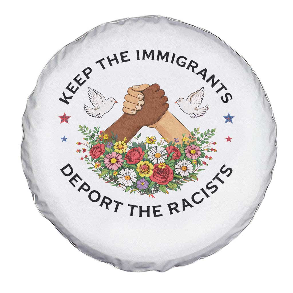 Keep The Immigrants Deport The Racist Spare Tire Cover Floral FDT TS10 Print Your Wear