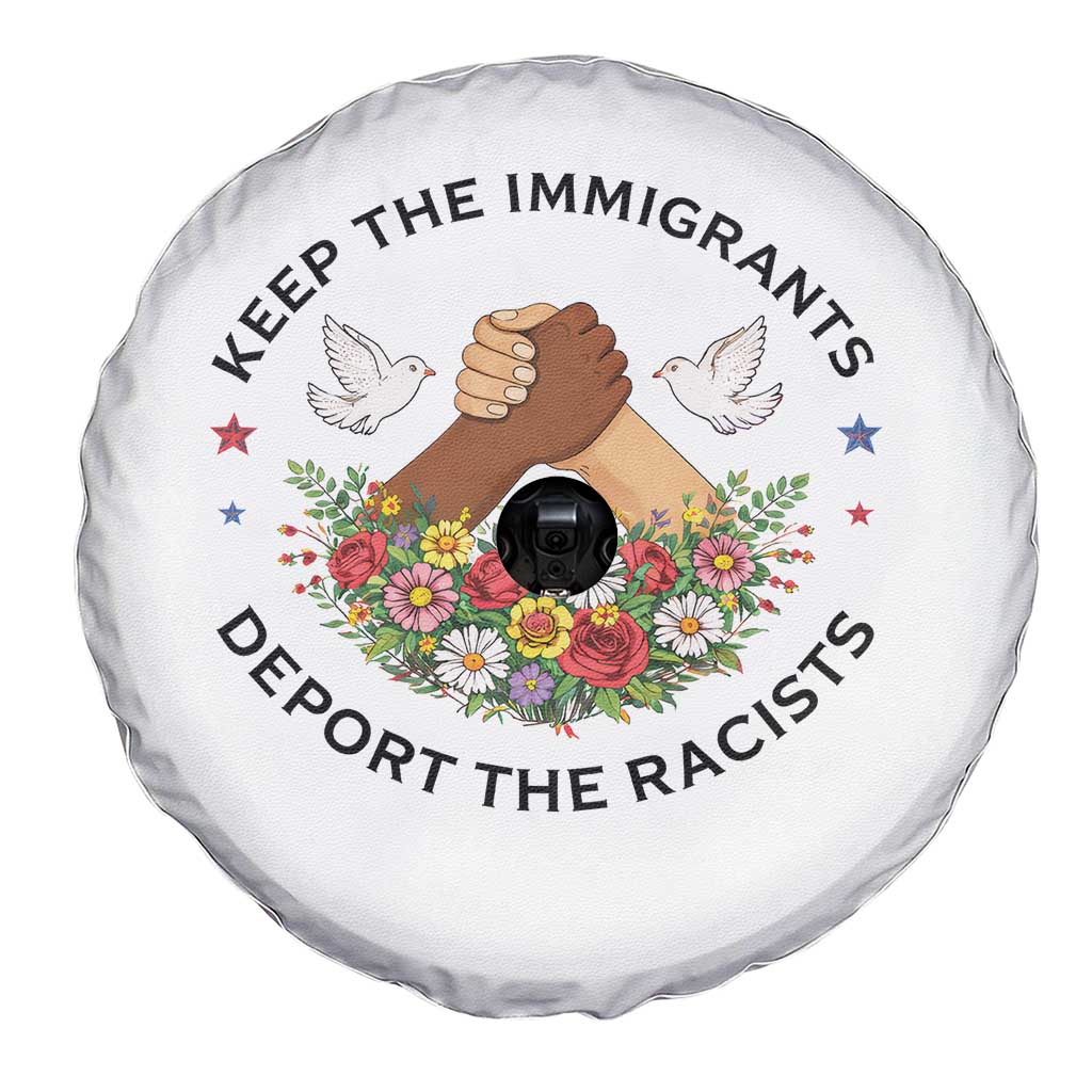 Keep The Immigrants Deport The Racist Spare Tire Cover Floral FDT TS10 Print Your Wear