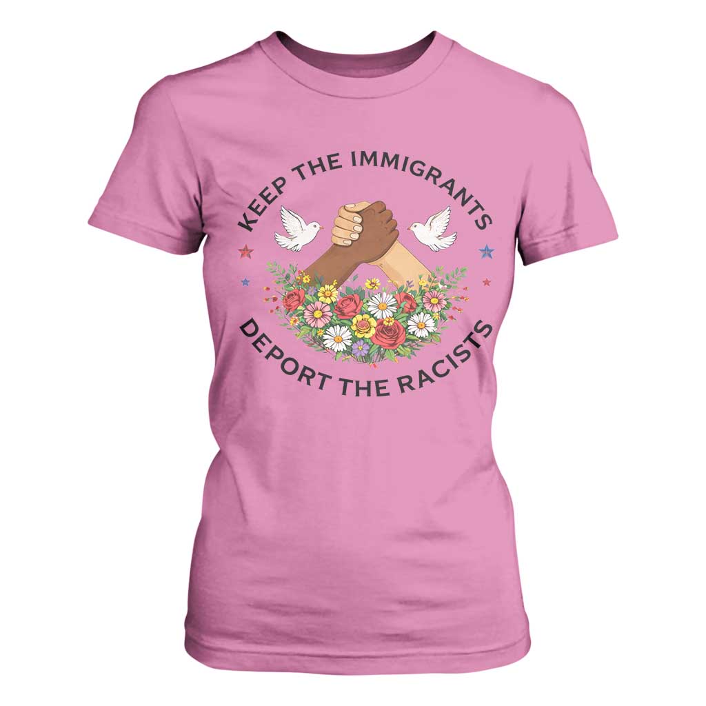Keep The Immigrants Deport The Racist T Shirt For Women Floral FDT TS10 Azalea Print Your Wear