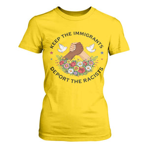 Keep The Immigrants Deport The Racist T Shirt For Women Floral FDT TS10 Daisy Print Your Wear