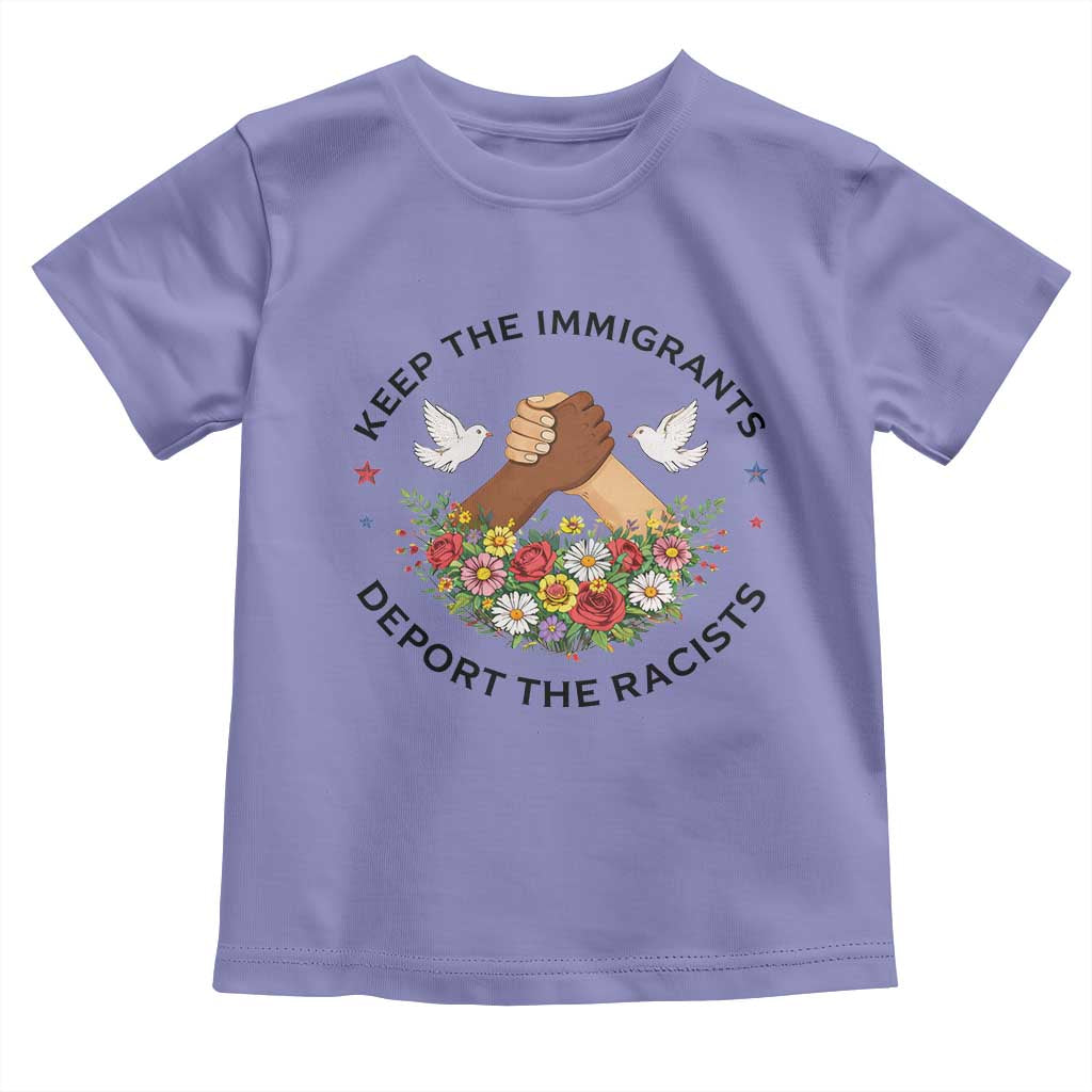 Keep The Immigrants Deport The Racist Toddler T Shirt Floral FDT TS10 Violet Print Your Wear