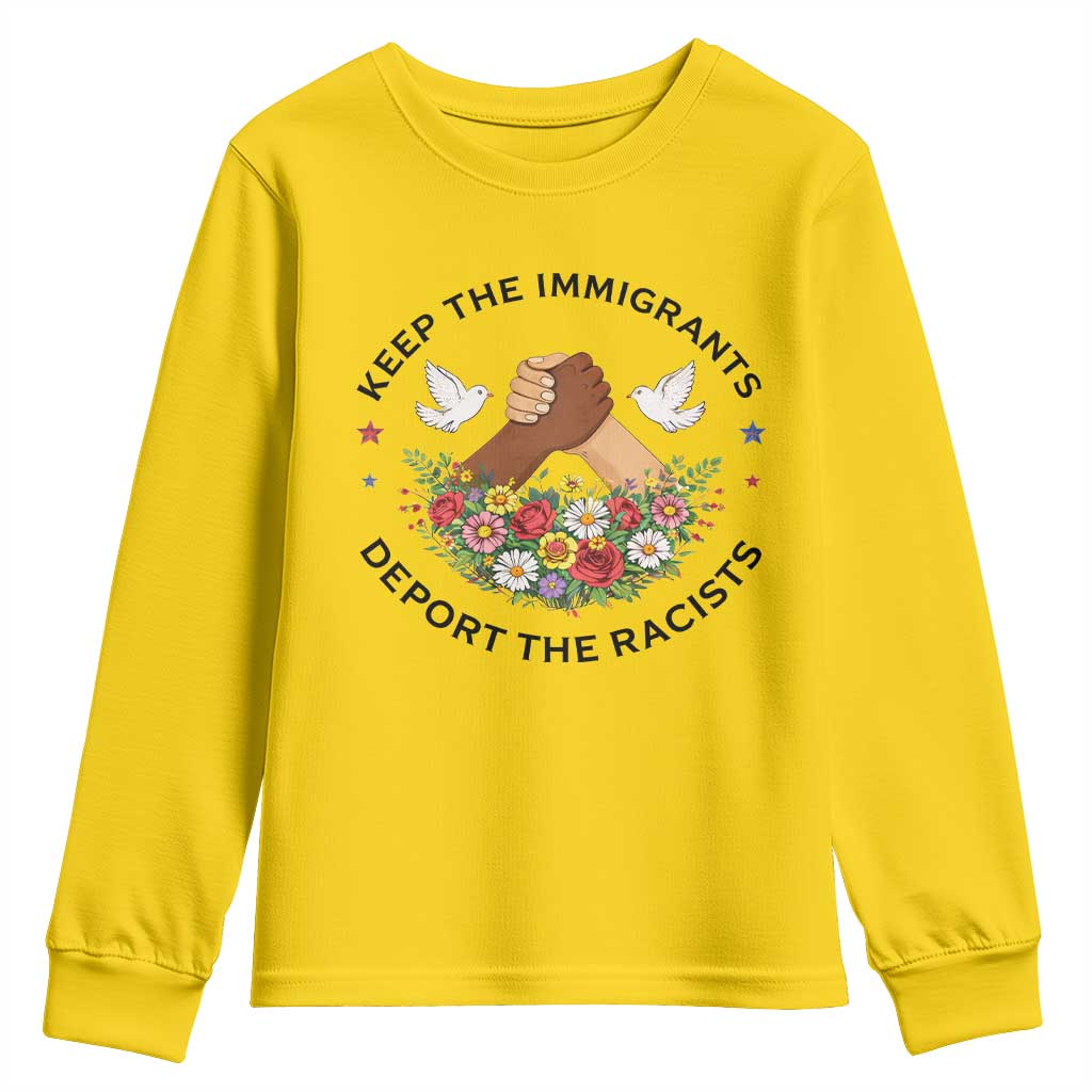 Keep The Immigrants Deport The Racist Youth Sweatshirt Floral FDT TS10 Daisy Print Your Wear