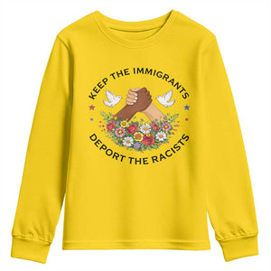 Keep The Immigrants Deport The Racist Youth Sweatshirt Floral FDT TS10 Daisy Print Your Wear