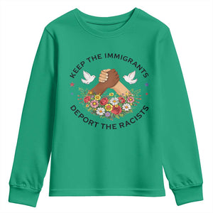 Keep The Immigrants Deport The Racist Youth Sweatshirt Floral FDT TS10 Irish Green Print Your Wear