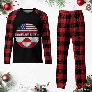 Dear Greenland We Hate Him Too Plaid Pajama Set Political Protest Greenlander American Flag TS10 Buffalo Plaid Print Your Wear