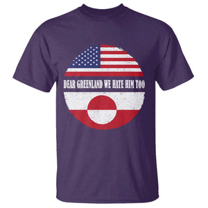 Dear Greenland We Hate Him Too T Shirt Political Protest Greenlander American Flag TS10 Purple Print Your Wear