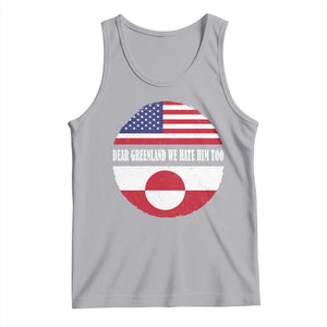 Dear Greenland We Hate Him Too Tank Top Political Protest Greenlander American Flag TS10 Athletic Heather Print Your Wear