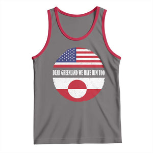 Dear Greenland We Hate Him Too Tank Top Political Protest Greenlander American Flag TS10 Deep Heather Red Print Your Wear