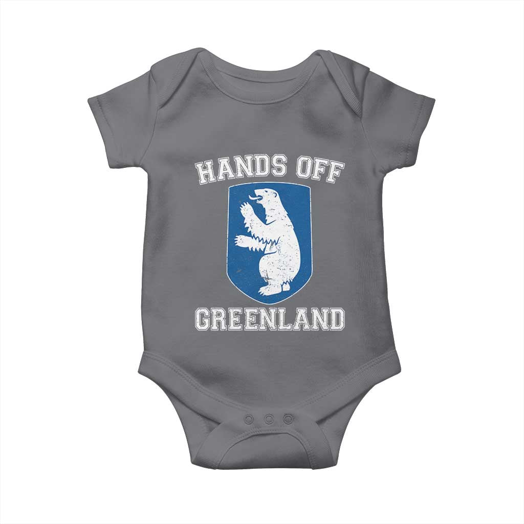 Hands Off Greenland Baby Onesie Polar Bear Vintage Political Protest TS10 Charcoal Print Your Wear