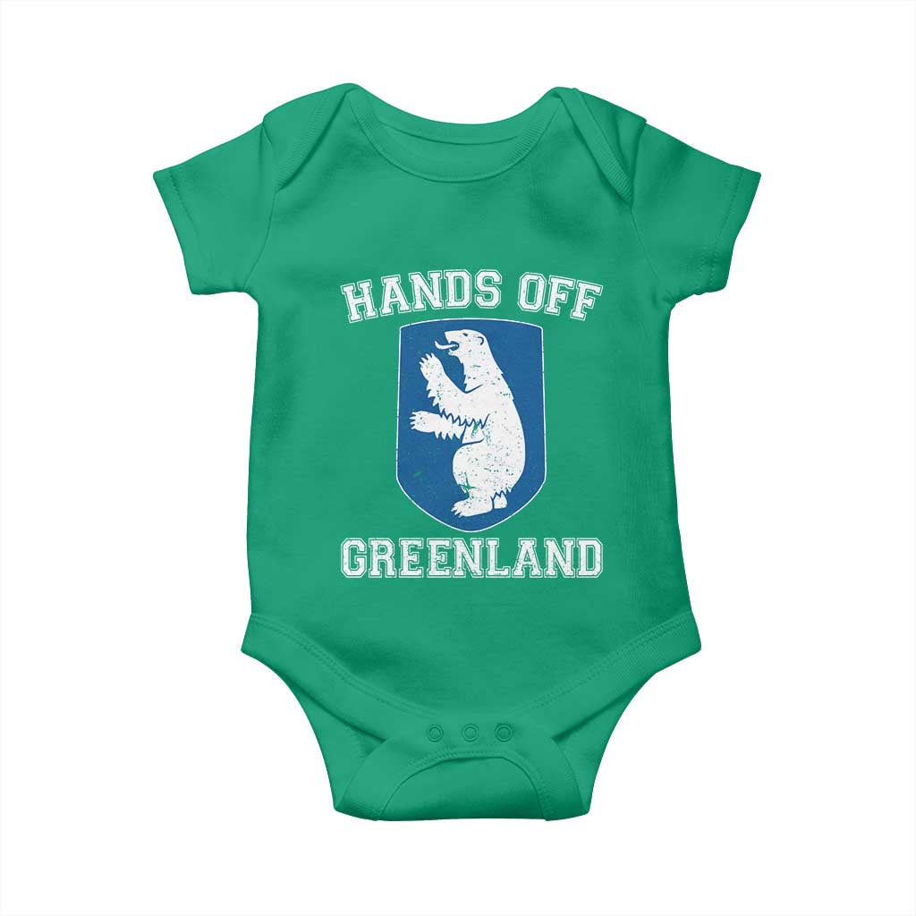Hands Off Greenland Baby Onesie Polar Bear Vintage Political Protest TS10 Irish Green Print Your Wear
