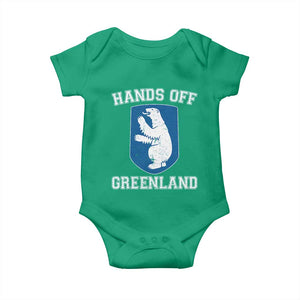 Hands Off Greenland Baby Onesie Polar Bear Vintage Political Protest TS10 Irish Green Print Your Wear