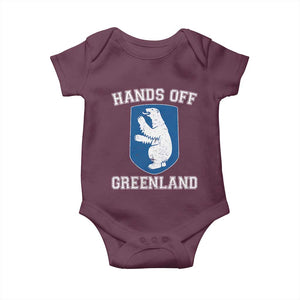 Hands Off Greenland Baby Onesie Polar Bear Vintage Political Protest TS10 Maroon Print Your Wear