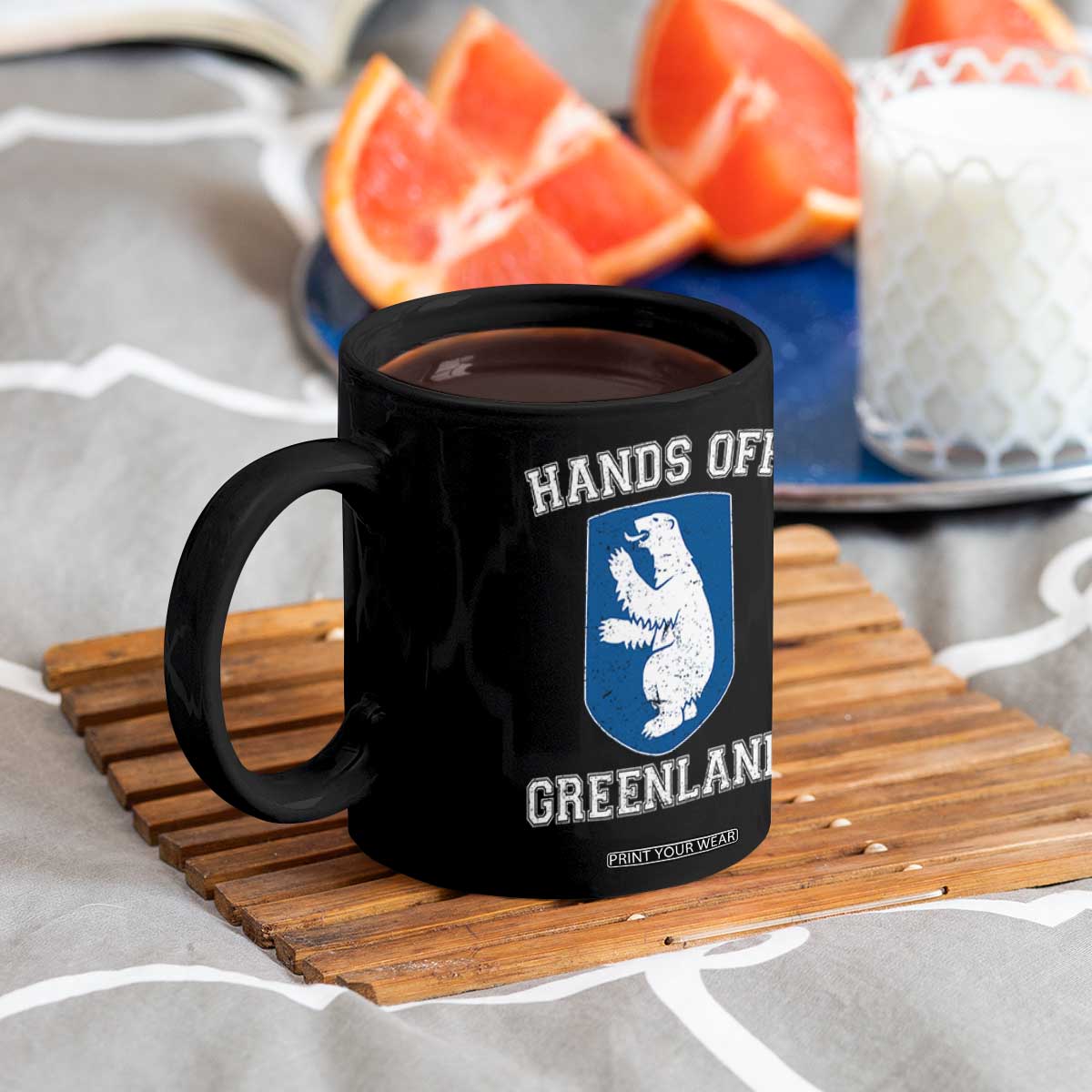 Hands Off Greenland Coffee Mug Polar Bear Vintage Political Protest TS10 Print Your Wear