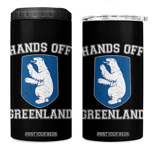 Hands Off Greenland 4 in 1 Can Cooler Tumbler Polar Bear Vintage Political Protest TS10 One Size: 16 oz Black Print Your Wear