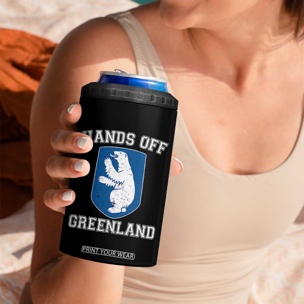 Hands Off Greenland 4 in 1 Can Cooler Tumbler Polar Bear Vintage Political Protest TS10 Print Your Wear