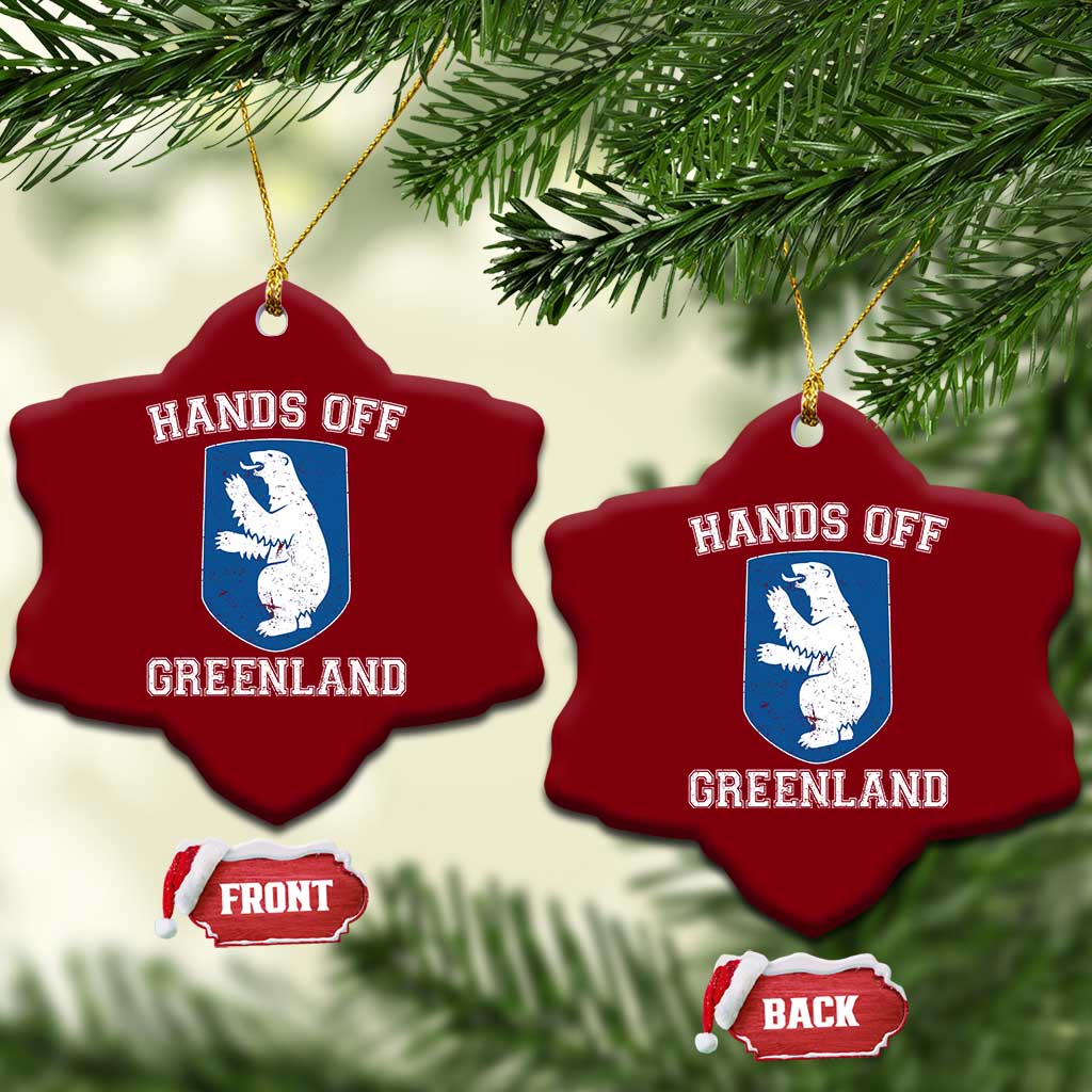 Hands Off Greenland Ceramic Ornament Polar Bear Vintage Political Protest TS10 Print Your Wear