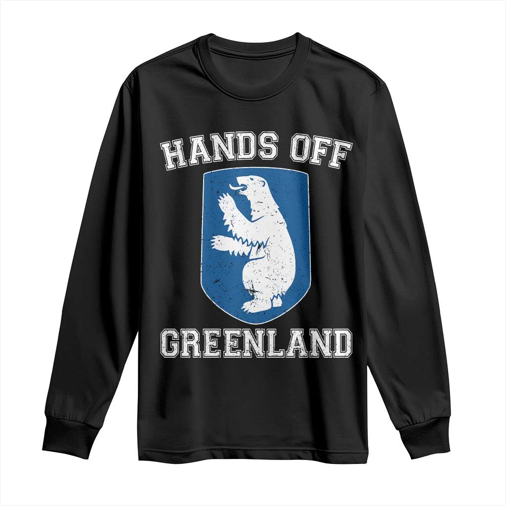 Hands Off Greenland Long Sleeve Shirt Polar Bear Vintage Political Protest TS10 Black Print Your Wear