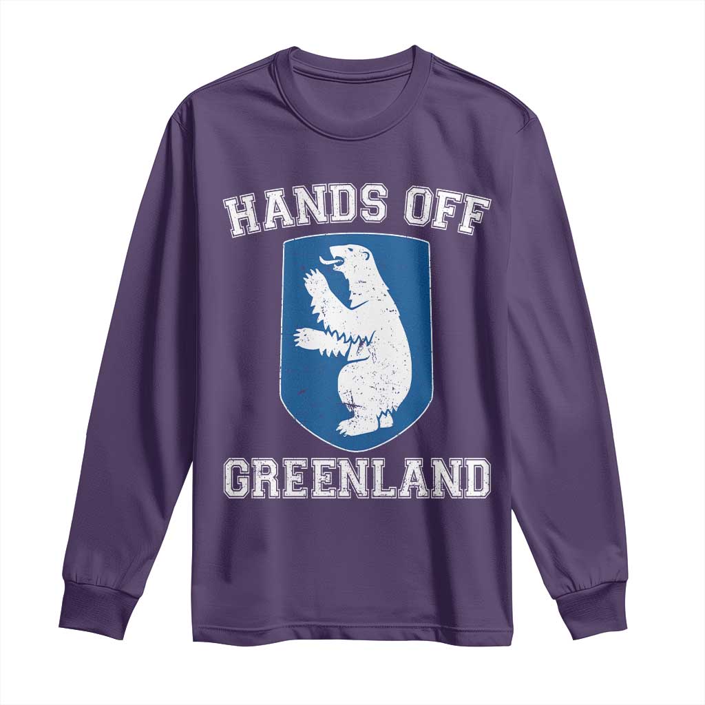Hands Off Greenland Long Sleeve Shirt Polar Bear Vintage Political Protest TS10 Purple Print Your Wear