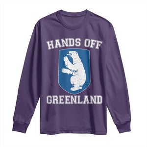 Hands Off Greenland Long Sleeve Shirt Polar Bear Vintage Political Protest TS10 Purple Print Your Wear