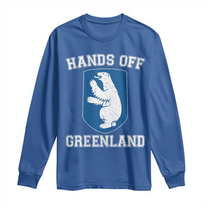 Hands Off Greenland Long Sleeve Shirt Polar Bear Vintage Political Protest TS10 Royal Blue Print Your Wear