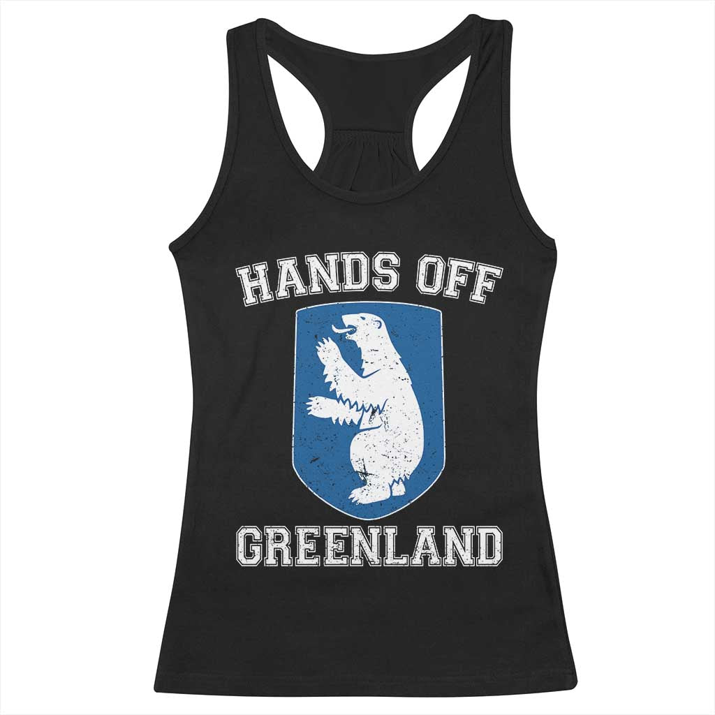 Hands Off Greenland Racerback Tank Top Polar Bear Vintage Political Protest TS10 Black Print Your Wear