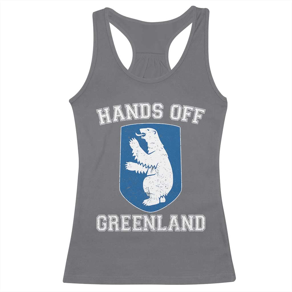 Hands Off Greenland Racerback Tank Top Polar Bear Vintage Political Protest TS10 Charcoal Print Your Wear