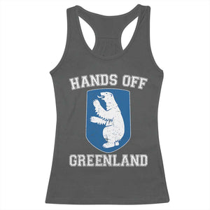 Hands Off Greenland Racerback Tank Top Polar Bear Vintage Political Protest TS10 Dark Heather Print Your Wear