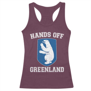 Hands Off Greenland Racerback Tank Top Polar Bear Vintage Political Protest TS10 Maroon Print Your Wear