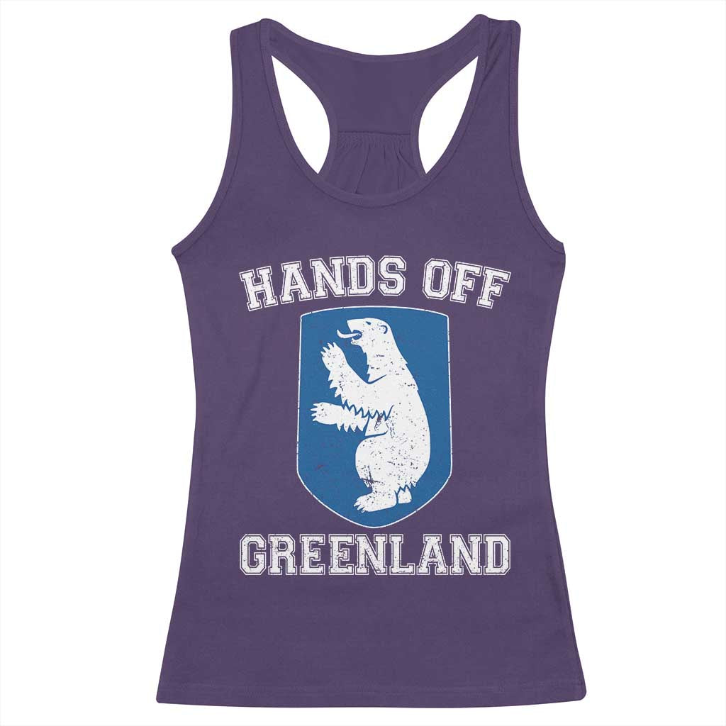 Hands Off Greenland Racerback Tank Top Polar Bear Vintage Political Protest TS10 Purple Print Your Wear
