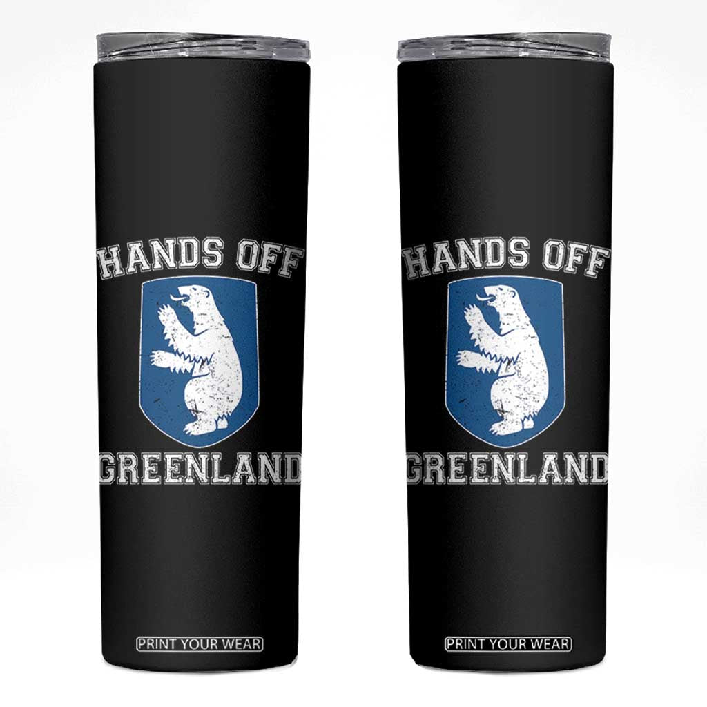 Hands Off Greenland Skinny Tumbler Polar Bear Vintage Political Protest TS10 Black Print Your Wear