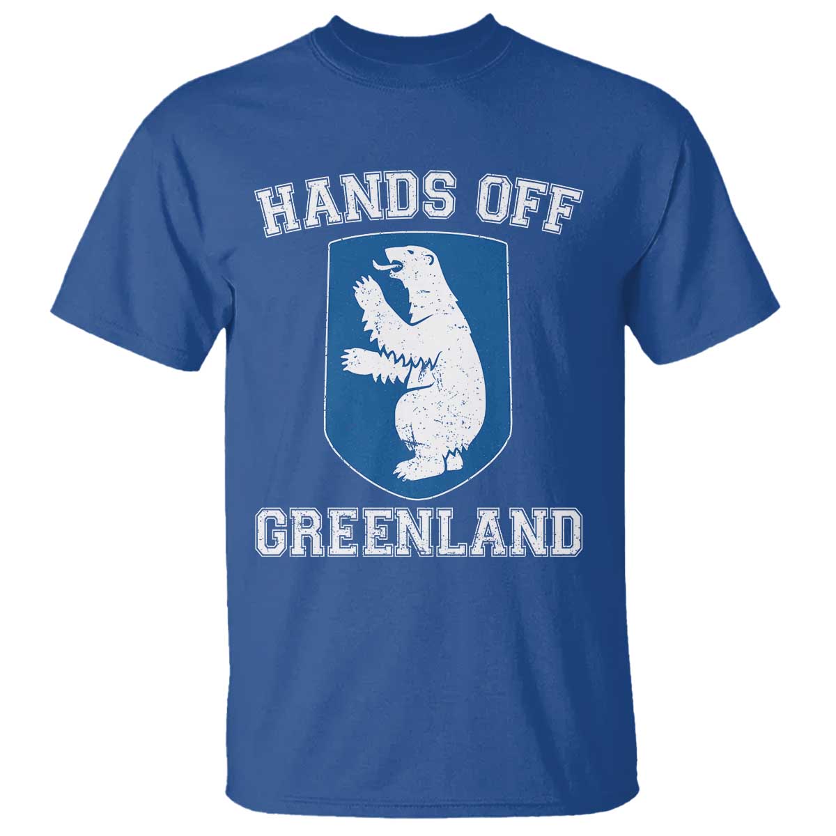 Hands Off Greenland T Shirt Polar Bear Vintage Political Protest TS10 Royal Blue Print Your Wear