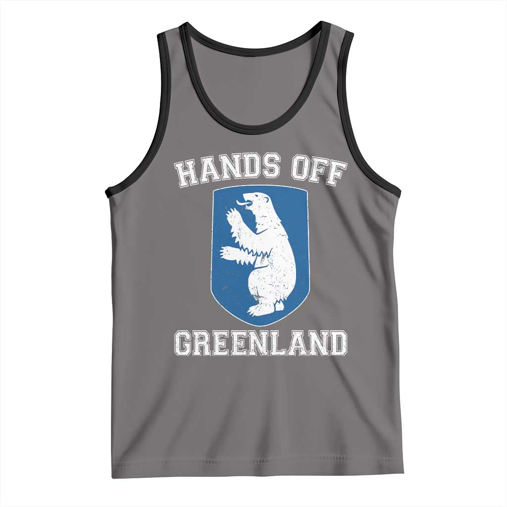 Hands Off Greenland Tank Top Polar Bear Vintage Political Protest TS10 Deep Heather Black Print Your Wear
