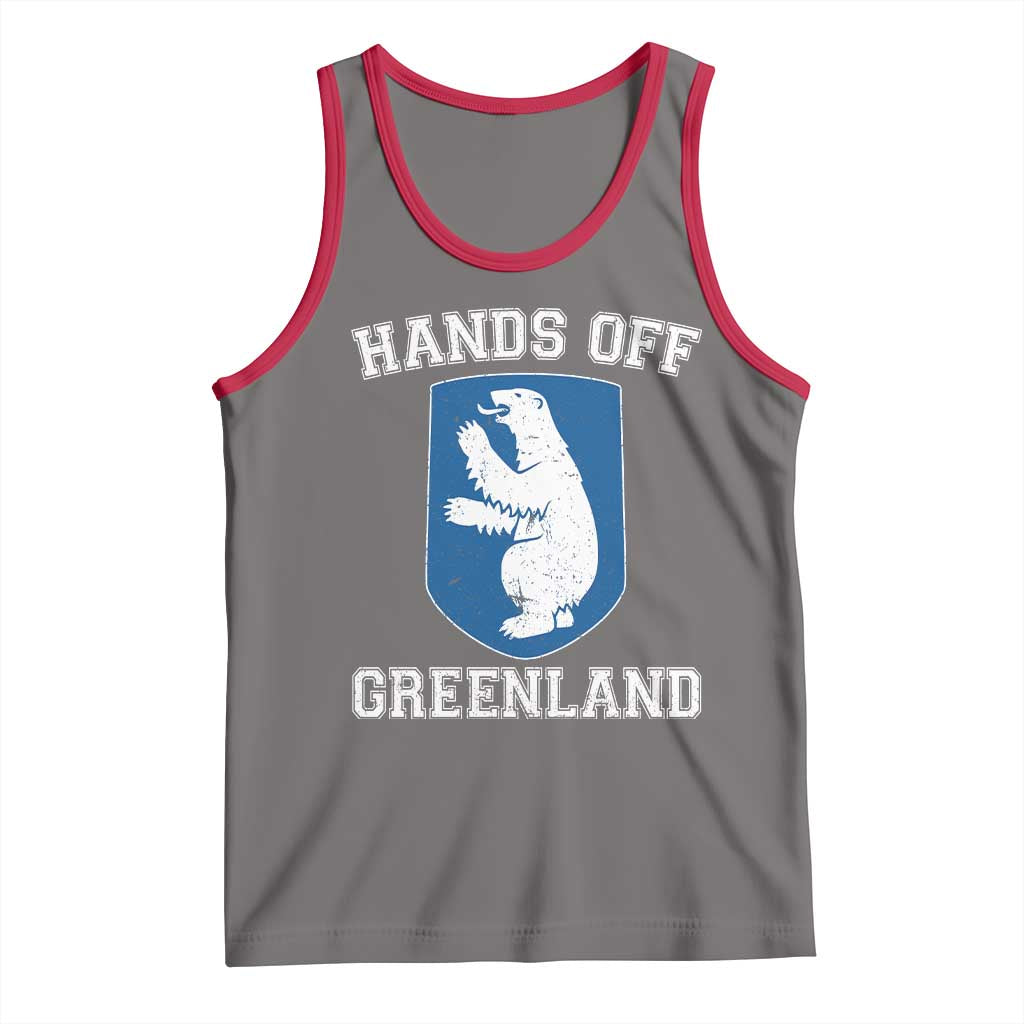 Hands Off Greenland Tank Top Polar Bear Vintage Political Protest TS10 Deep Heather Red Print Your Wear
