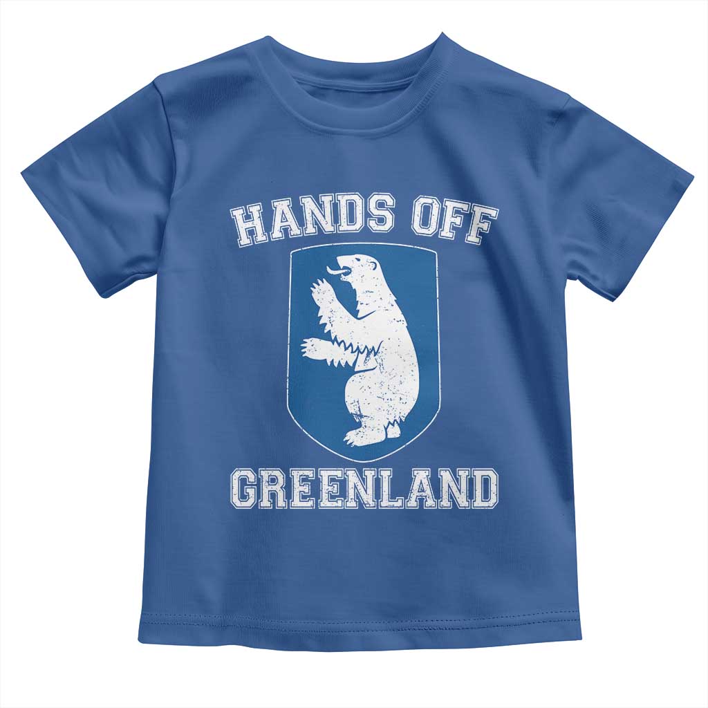 Hands Off Greenland Toddler T Shirt Polar Bear Vintage Political Protest TS10 Royal Blue Print Your Wear