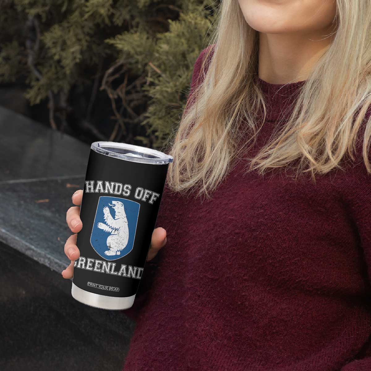 Hands Off Greenland Tumbler Cup Polar Bear Vintage Political Protest TS10 Print Your Wear