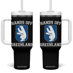 Hands Off Greenland Tumbler With Handle Polar Bear Vintage Political Protest TS10 One Size: 40 oz Black Print Your Wear