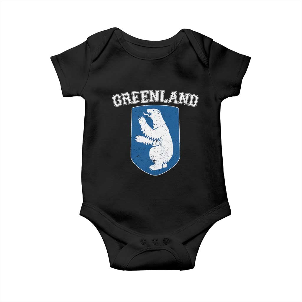 Greenland Baby Onesie Polar Bear Vintage Political Protest TS10 Black Print Your Wear