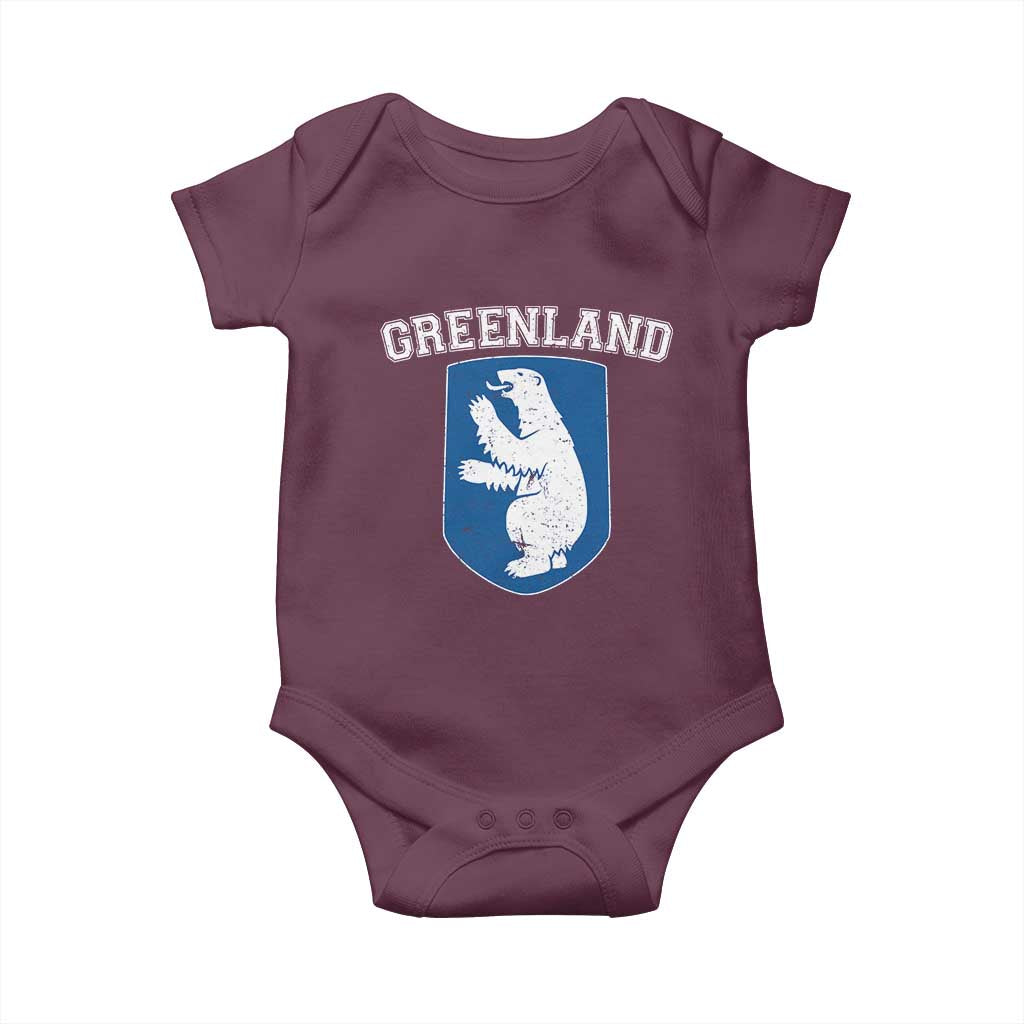 Greenland Baby Onesie Polar Bear Vintage Political Protest TS10 Maroon Print Your Wear
