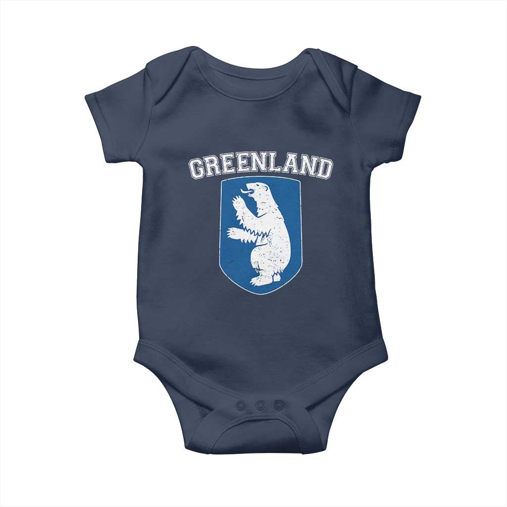 Greenland Baby Onesie Polar Bear Vintage Political Protest TS10 Navy Print Your Wear