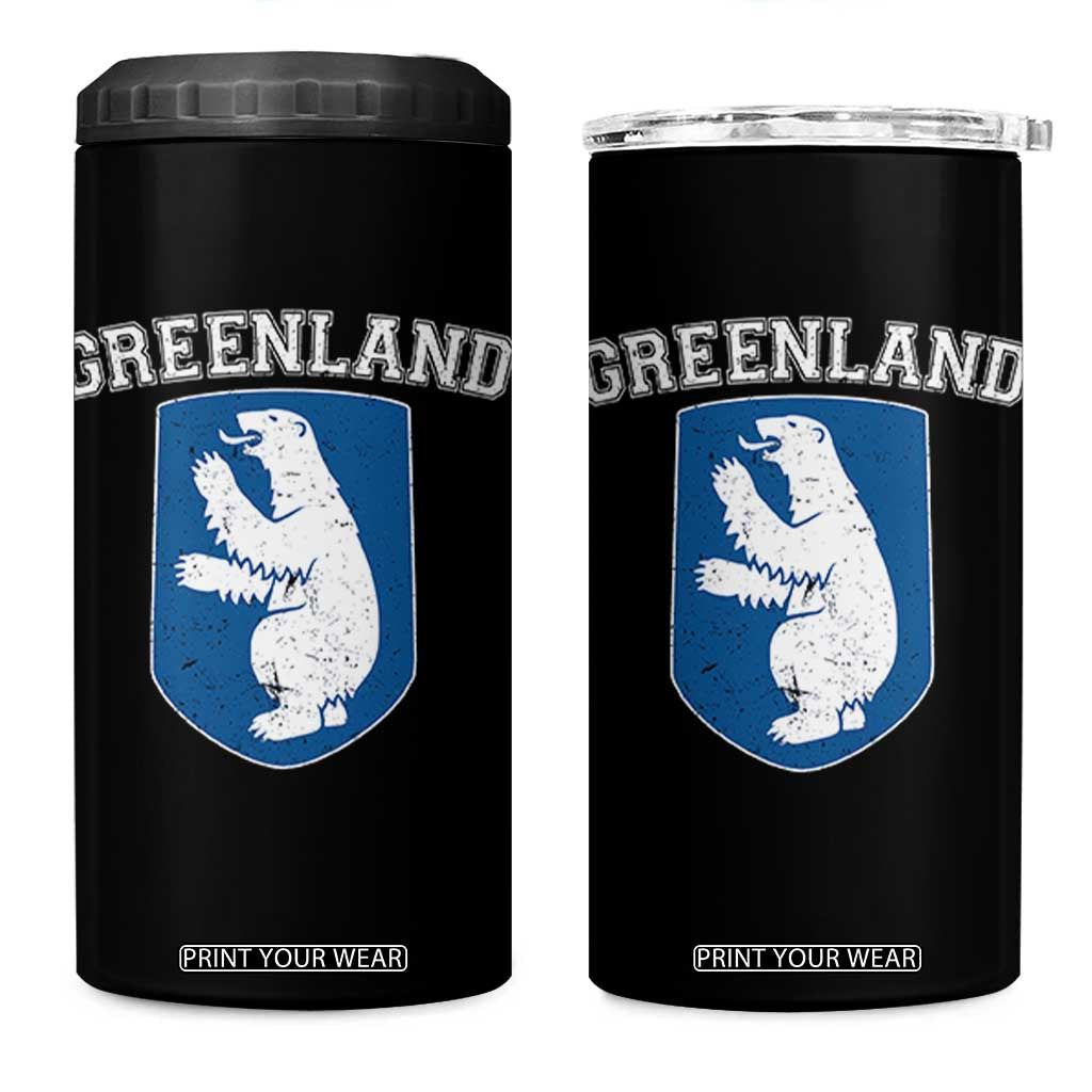 Greenland 4 in 1 Can Cooler Tumbler Polar Bear Vintage Political Protest TS10 One Size: 16 oz Black Print Your Wear