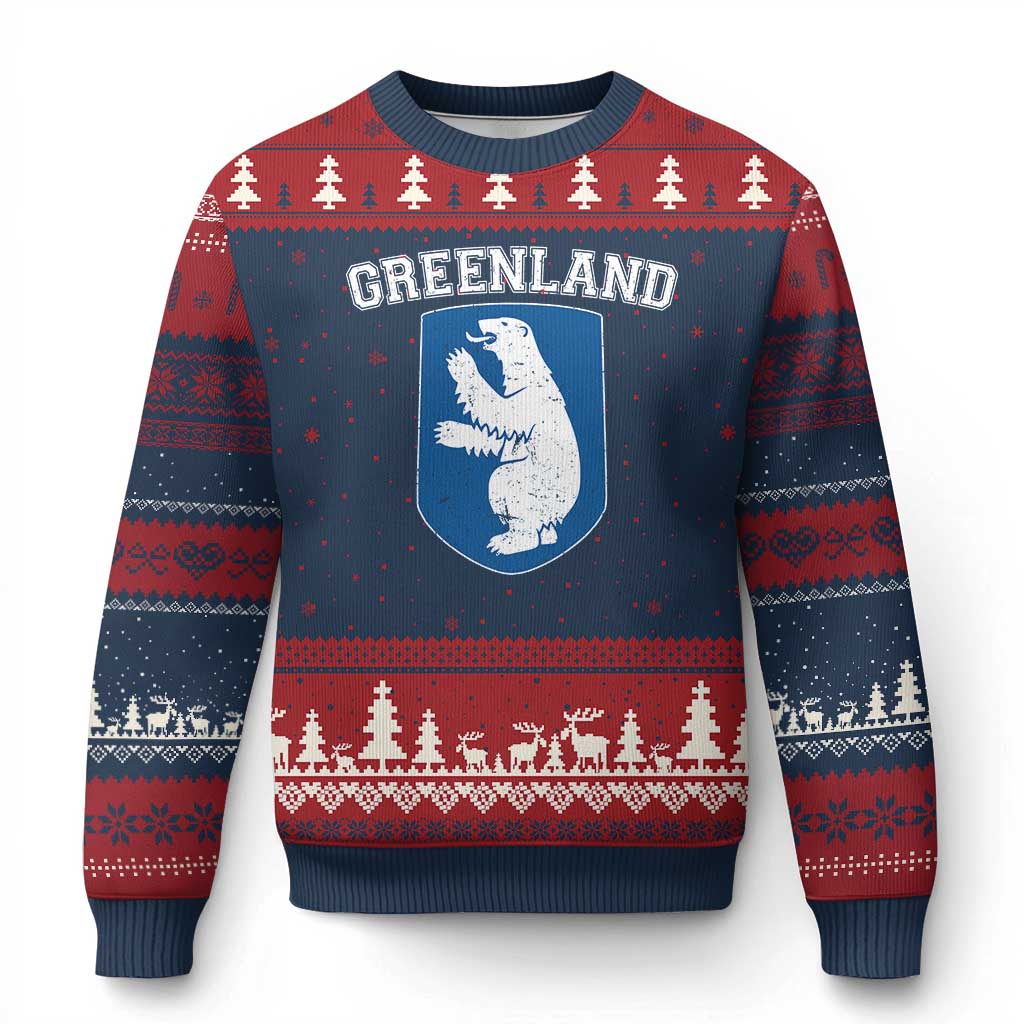 Greenland Ugly Christmas Sweater Polar Bear Vintage Political Protest TS10 Navy Red Print Your Wear