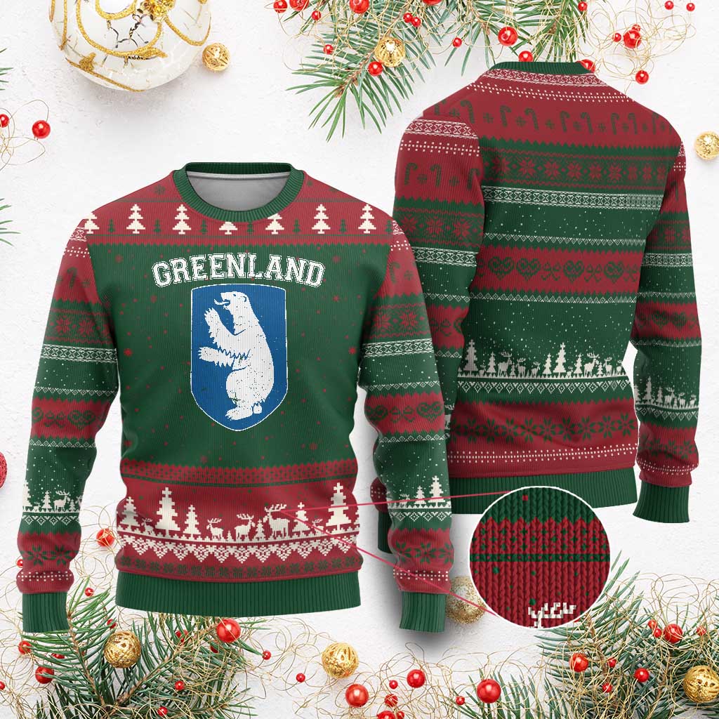 Greenland Ugly Christmas Sweater Polar Bear Vintage Political Protest TS10 Red Green Print Your Wear