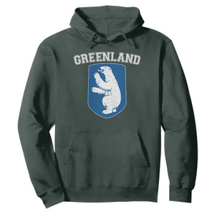 Greenland Hoodie Polar Bear Vintage Political Protest TS10 Dark Forest Green Print Your Wear