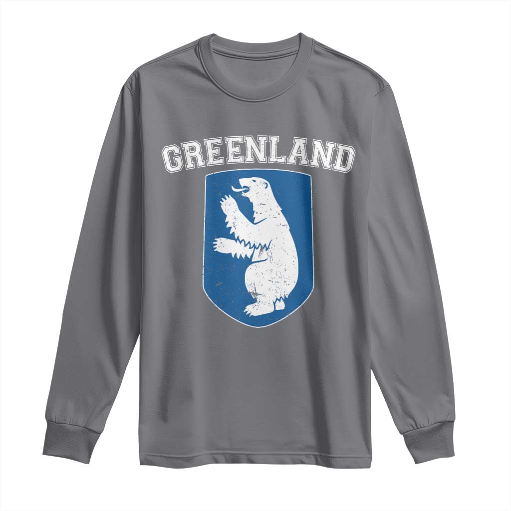 Greenland Long Sleeve Shirt Polar Bear Vintage Political Protest TS10 Charcoal Print Your Wear