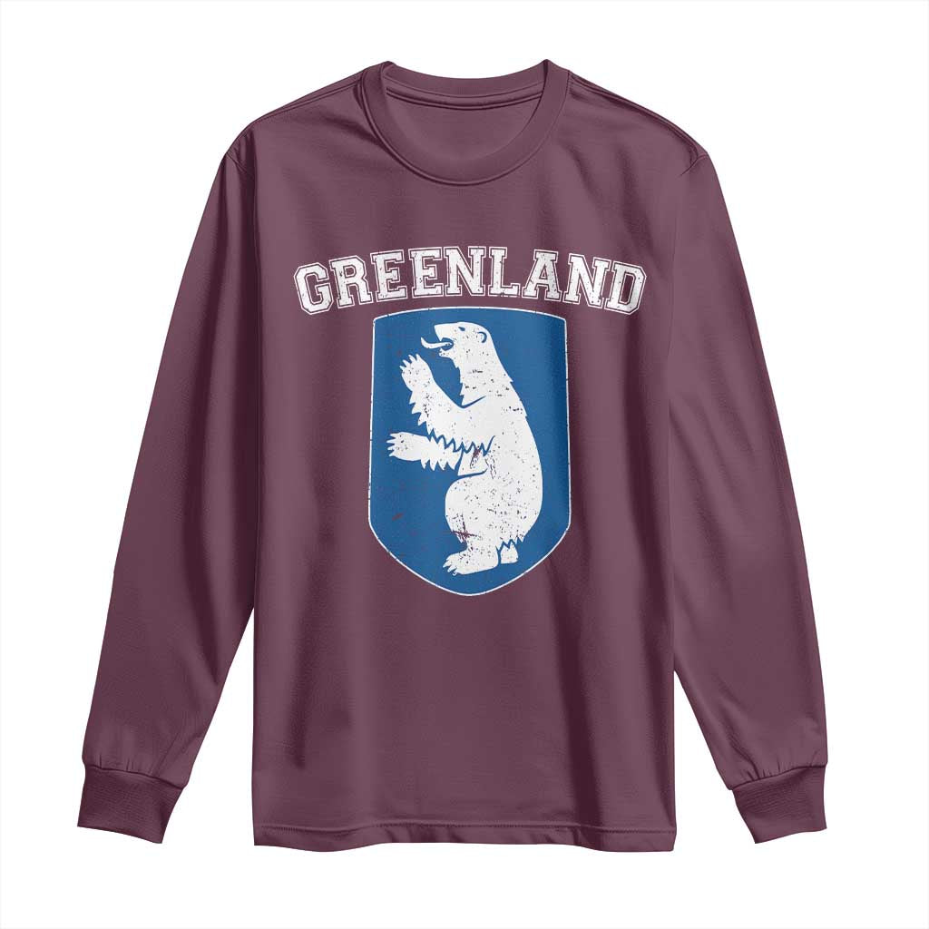 Greenland Long Sleeve Shirt Polar Bear Vintage Political Protest TS10 Maroon Print Your Wear