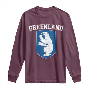 Greenland Long Sleeve Shirt Polar Bear Vintage Political Protest TS10 Maroon Print Your Wear